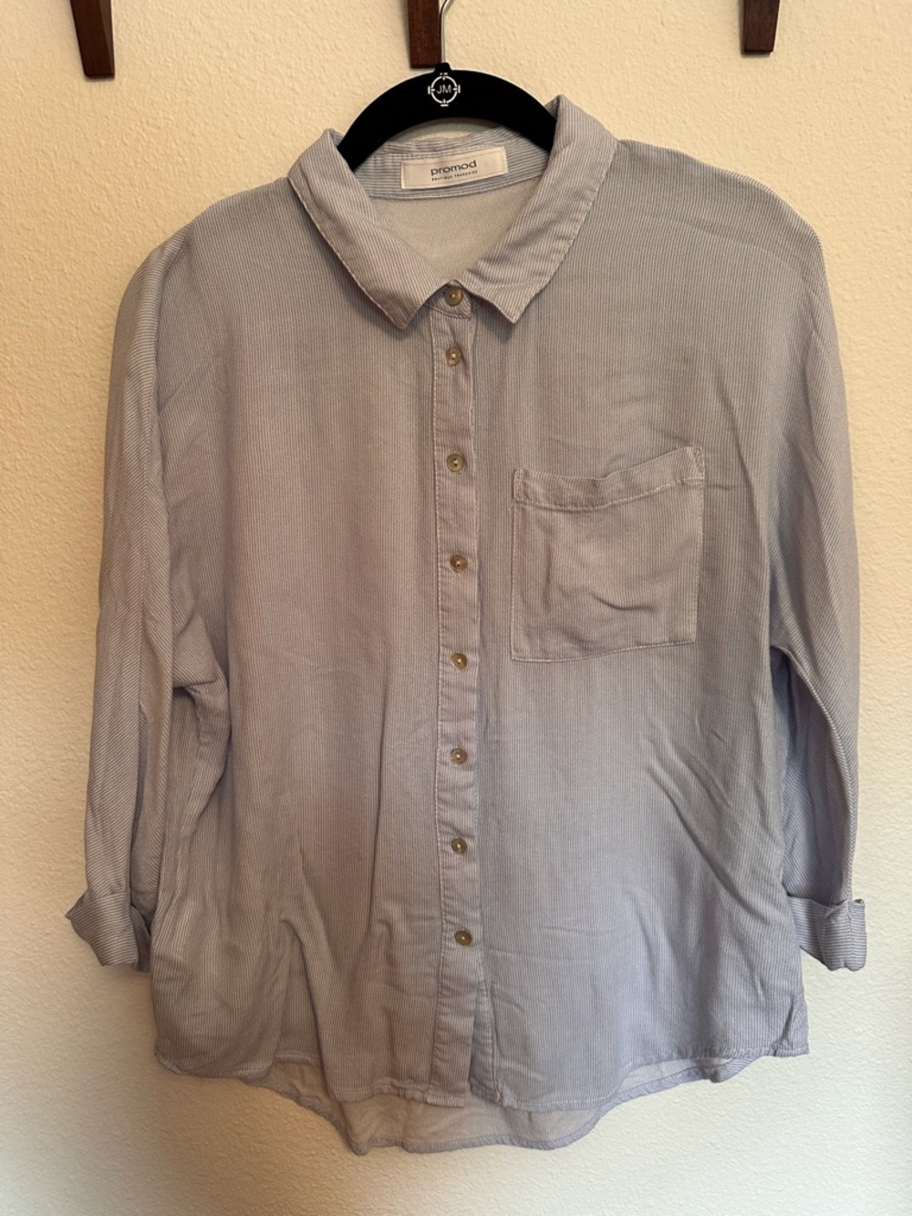 Promod Light Lavender Button-Down Blouse
